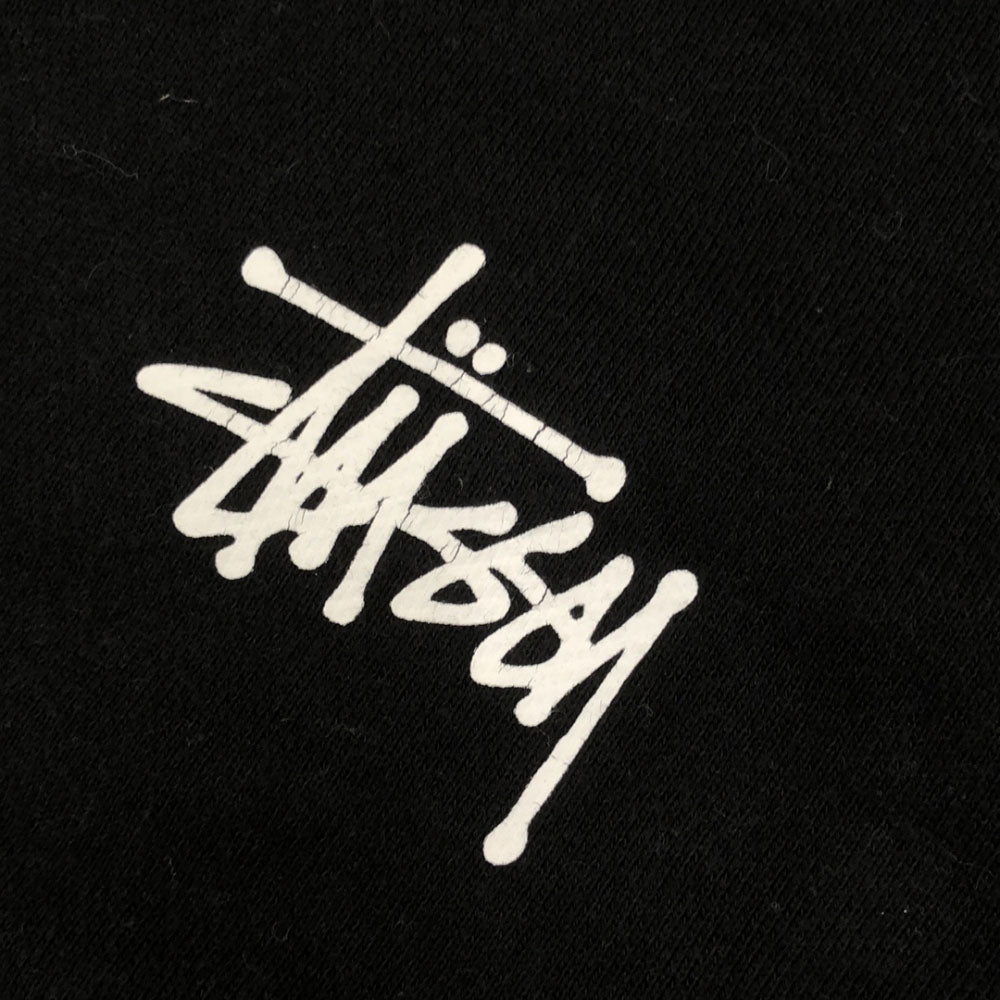 ステューシー プリント 長袖 スウェットパーカー S ブラック STUSSY メンズ