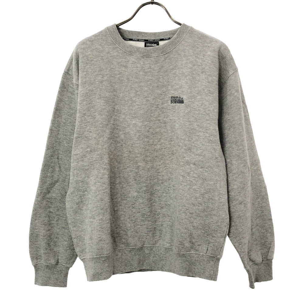 ファーストダウン 長袖 スウェット トレーナー M ライトグレー FIRSTDOWN 裏起毛 メンズ