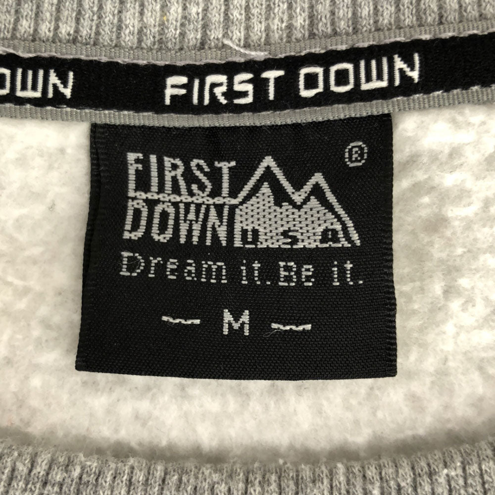 ファーストダウン 長袖 スウェット トレーナー M ライトグレー FIRSTDOWN 裏起毛 メンズ
