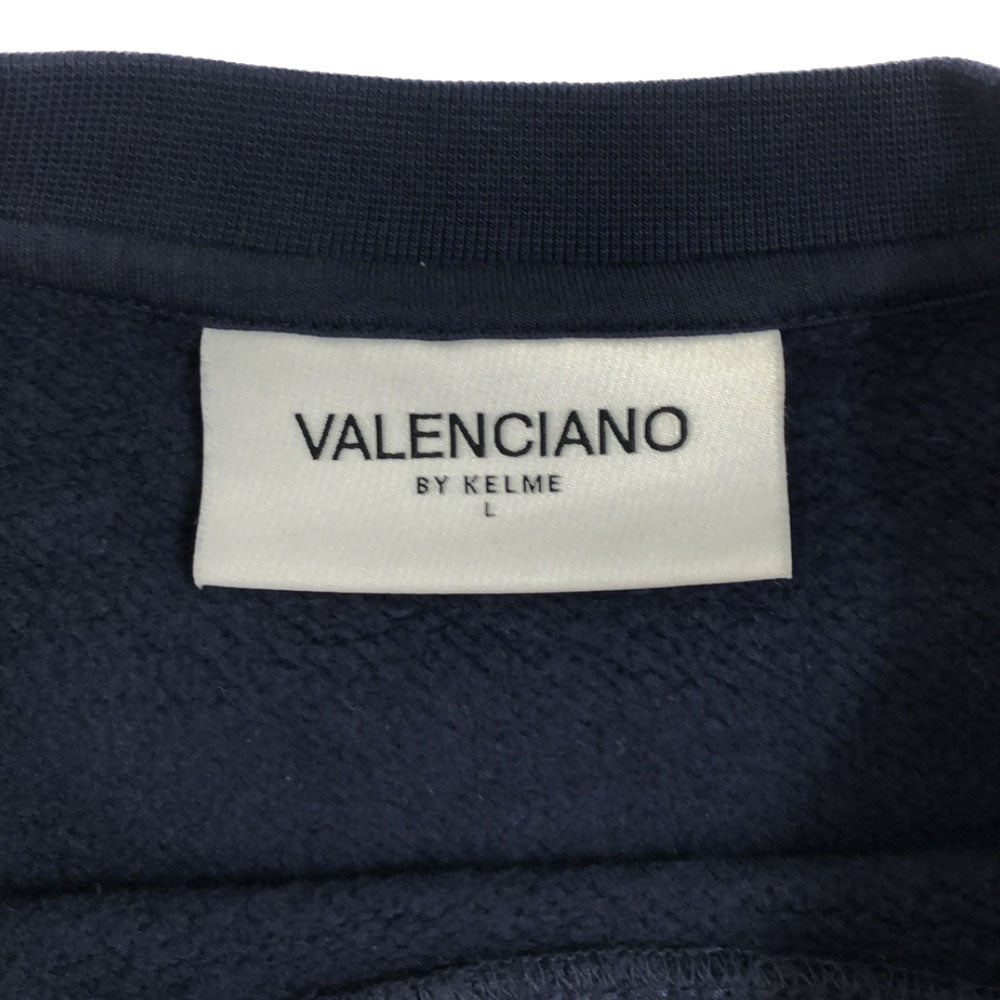 バレンシアーノバイケルメ 長袖 スウェット トレーナー L ネイビー 裏起毛 サッカー メンズ