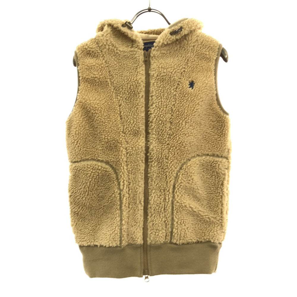 GYMPHLEX ジムフレックス ボア ベスト 12 ベージュ フード付き レディース