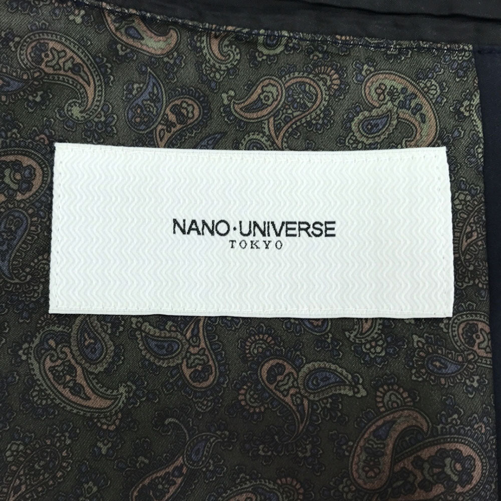 nano universe ナノユニバース ノッチド ジャケット L ネイビー 裏ペイズリー メンズ