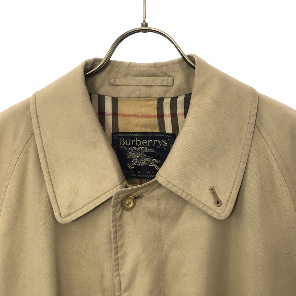 Burberrys バーバリーズ 80s 英国製 ヴィンテージ ステンカラーコート ベージュ 裏地ノバチェック柄 ヴィンテージ メンズ