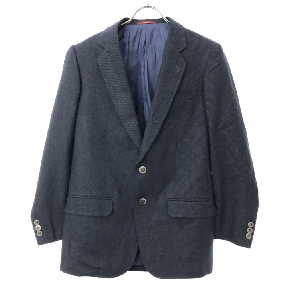 Durban ダーバン ウール チェック柄 テーラードジャケット 42 ネイビー×グレー 裏地付き メンズ