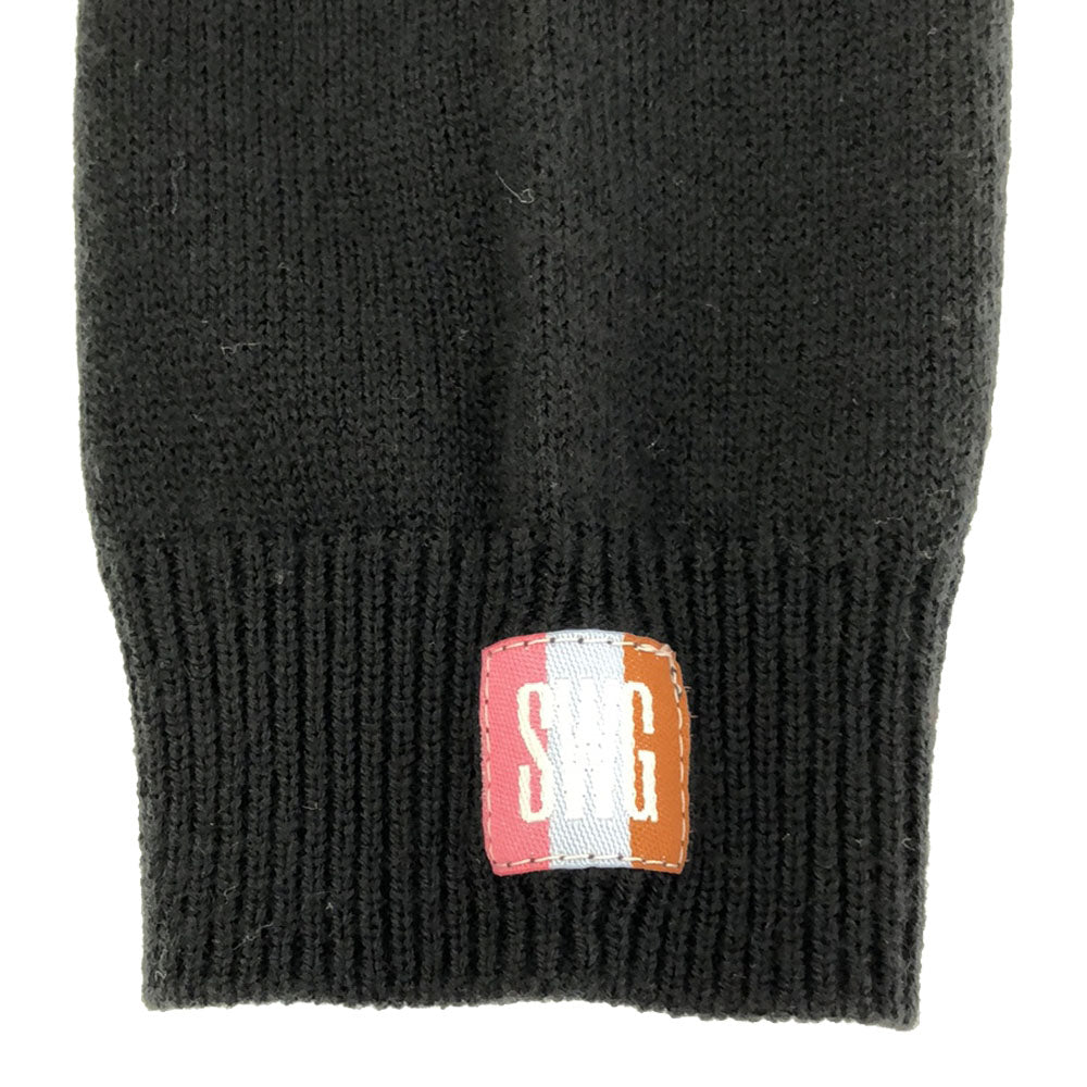 SWAGGER スワッガー 日本製 ウールブレンド 長袖 ニットカーディガン M ブラック×グレー メンズ