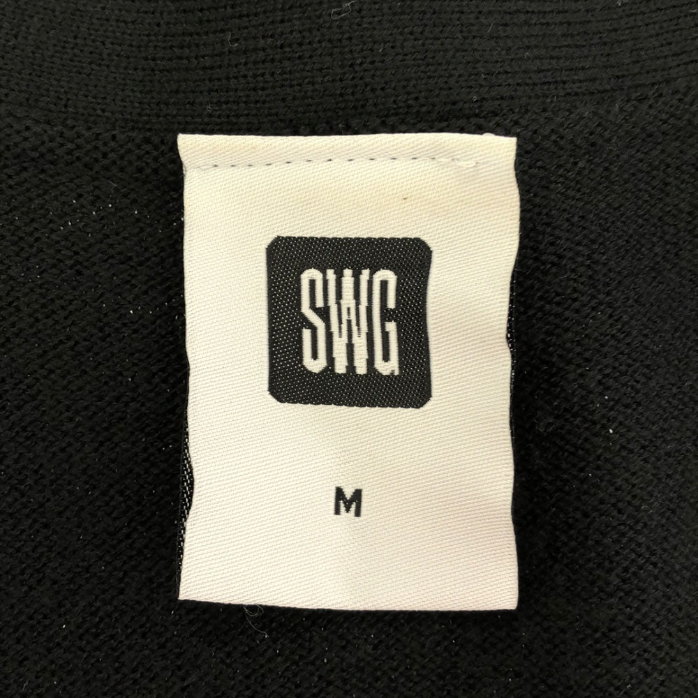 SWAGGER スワッガー 日本製 ウールブレンド 長袖 ニットカーディガン M ブラック×グレー メンズ