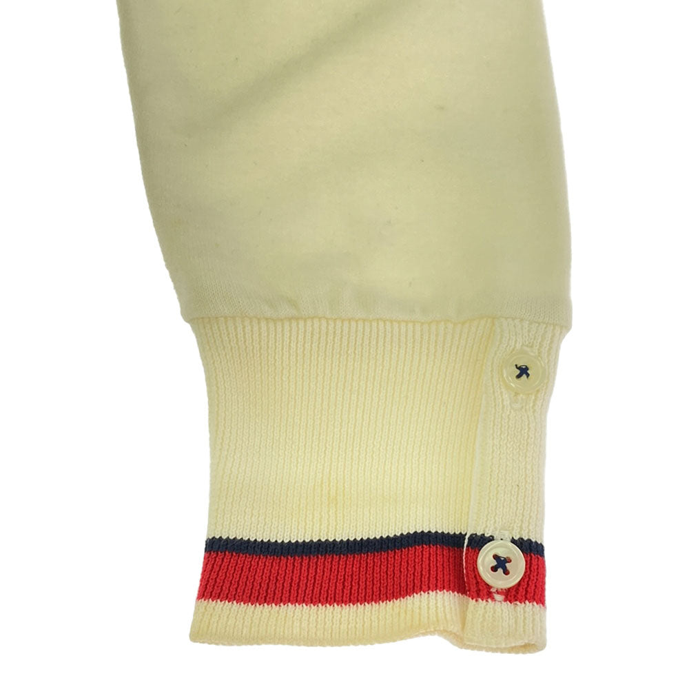 PEARLY GATES パーリーゲイツ 日本製 ボーダー ゴルフ 長袖 Vネック コットンニット セーター 5 ホワイト系 メンズ