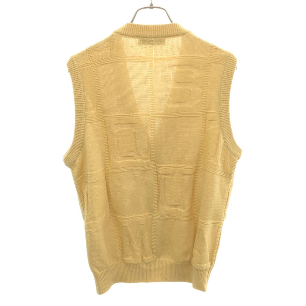 Aquascutum アクアスキュータム 日本製 コットンニット ベスト 9 イエロー系 レディース