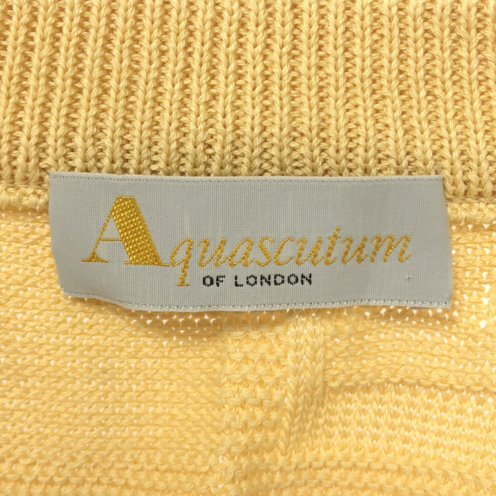 Aquascutum アクアスキュータム 日本製 コットンニット ベスト 9 イエロー系 レディース