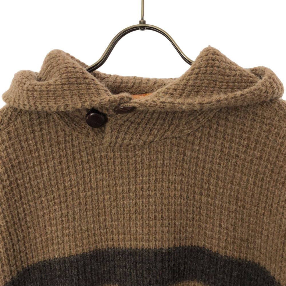 POLO JEANS COMPANY ポロジーンズカンパニー ウール ボーダー柄 長袖 セーター M ブラウン系 ニット フード RALPH LAUREN メンズ