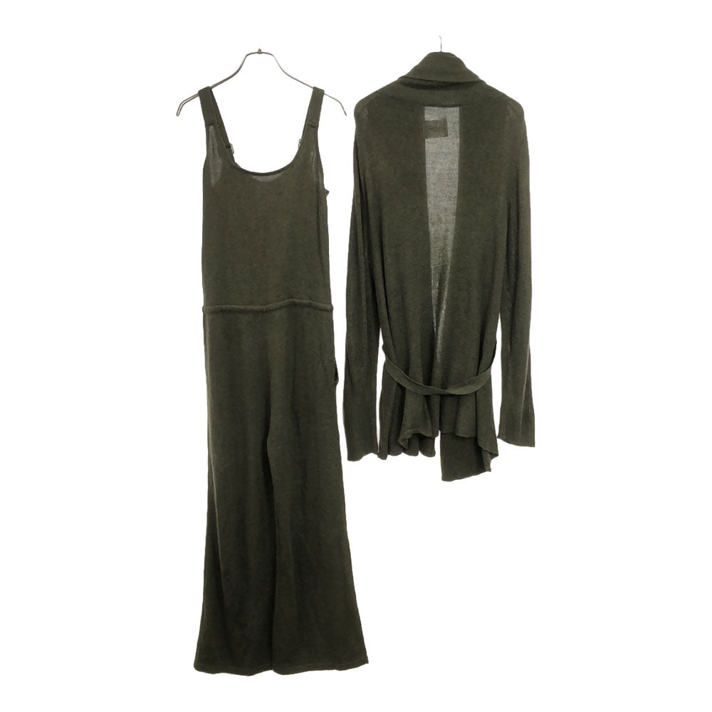 AMERI UNDRESSED アメリ 長袖 ニット カーディガン 上下 セットアップ S カーキ サロペット レディース