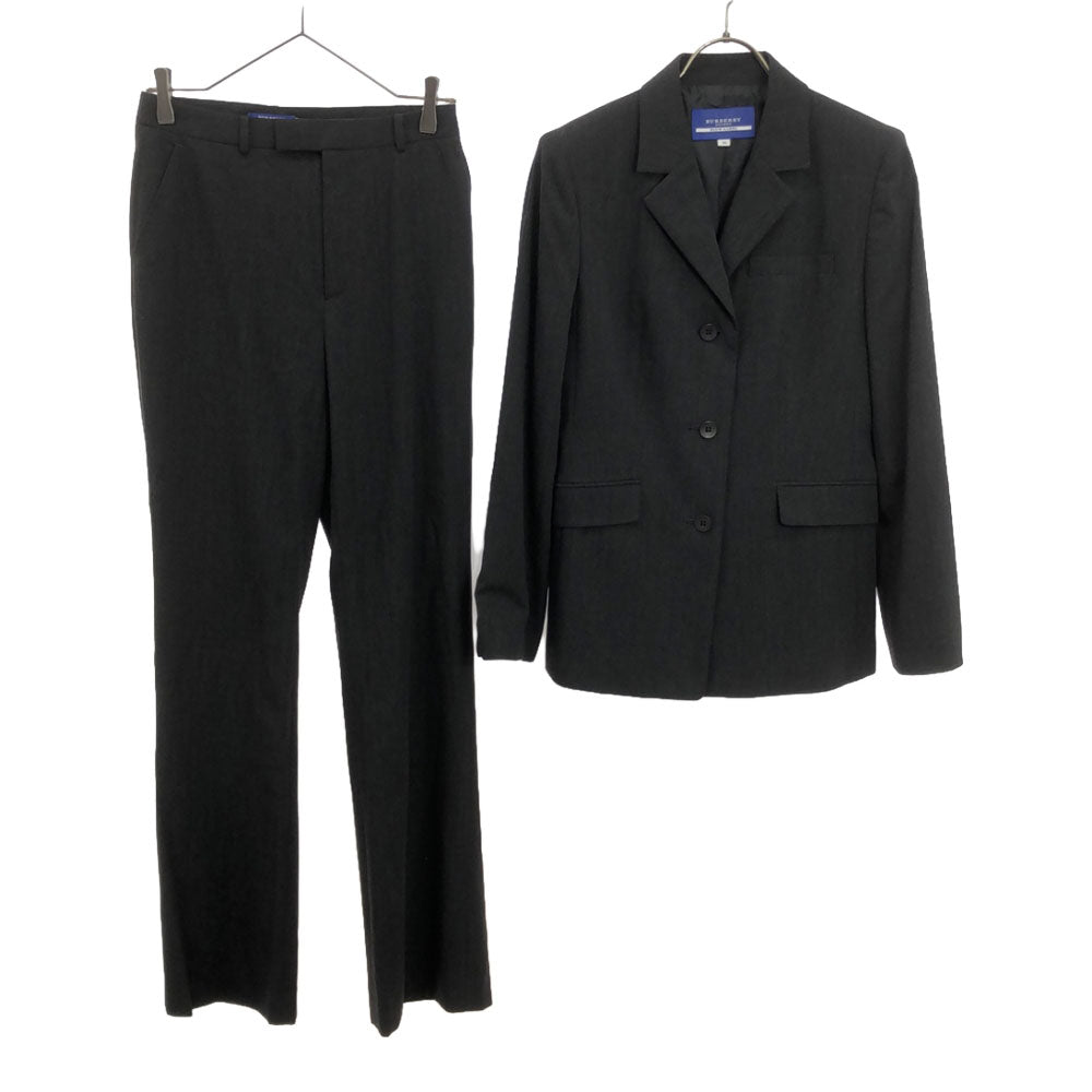 バーバリーブルーレーベル 三陽商会 ウール パンツスーツ 上下 セットアップ 38 チャコールグレー BURBERRY BLUE LABEL レディース