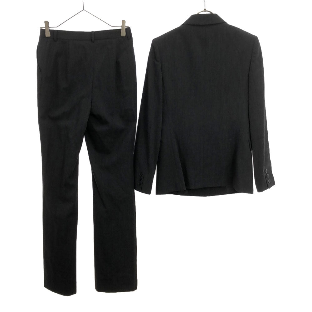 バーバリーブルーレーベル 三陽商会 ウール パンツスーツ 上下 セットアップ 38 チャコールグレー BURBERRY BLUE LABEL レディース