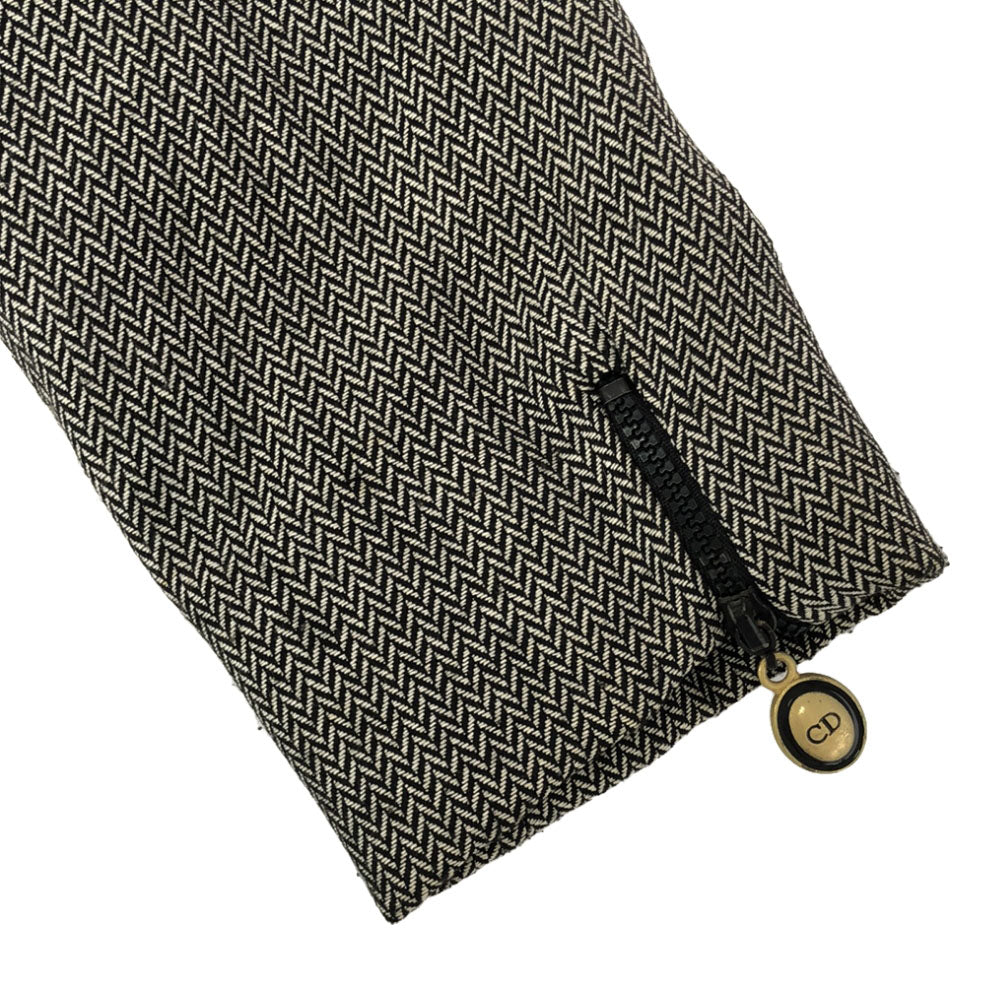 Christian Dior クリスチャンディオール USA製 ヘリンボーン柄 パンツスーツ 上下 セットアップ 2 ブラック系 レディース