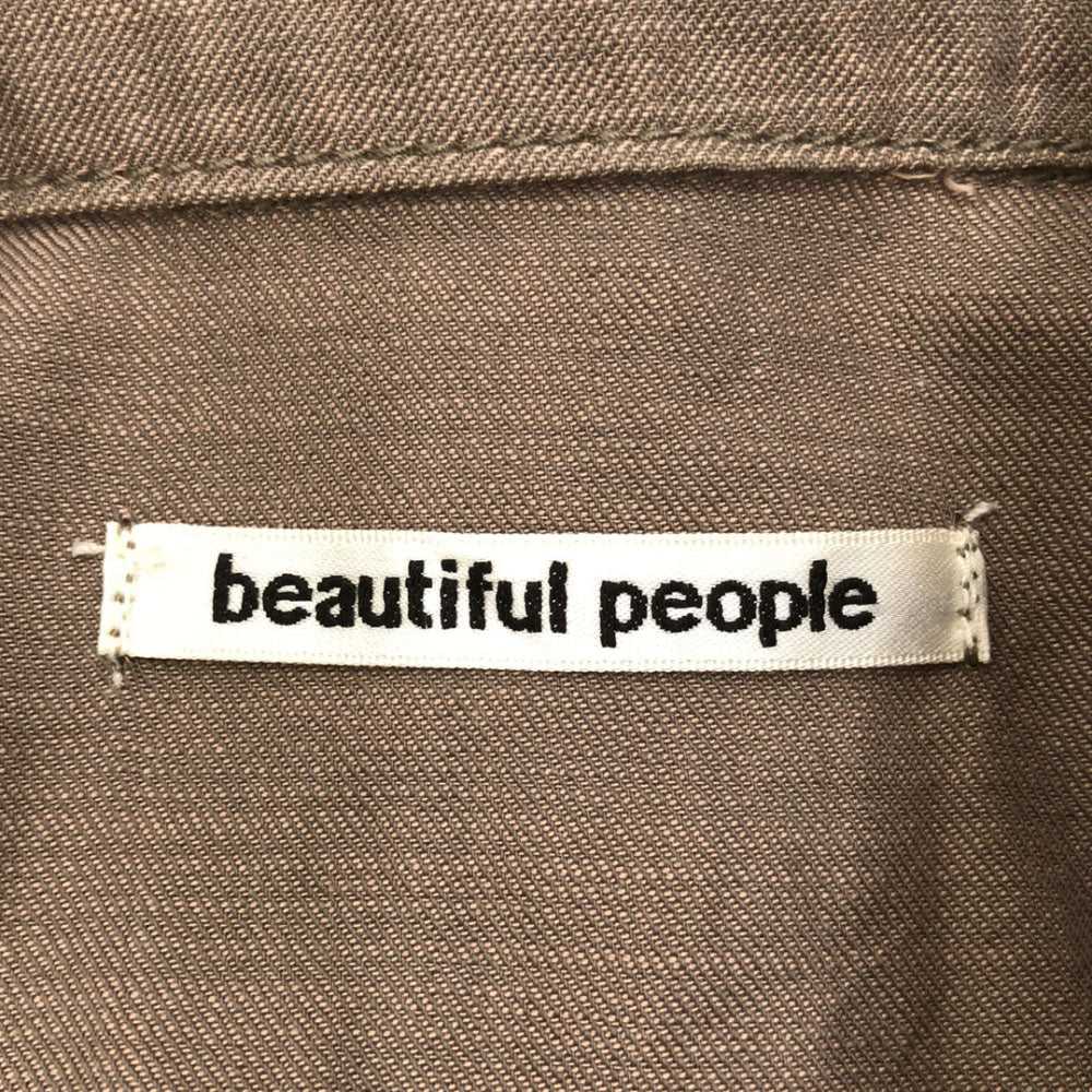 beautiful people ビューティフルピープル 日本製 バック刺繍 長袖 ジャケット L ベージュ系 ベルト付 メンズ