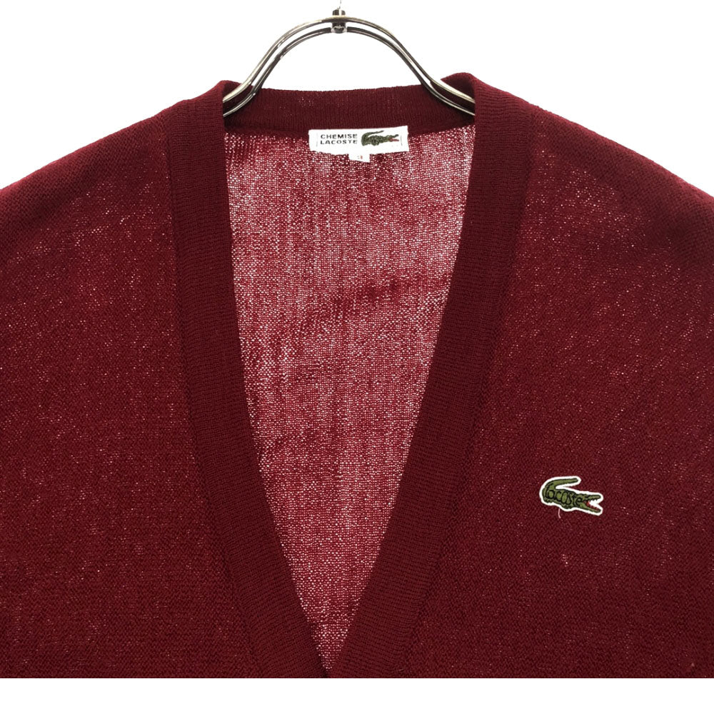 CHEMISE LACOSTE シュミーズラコステ ウール 長袖 ニットカーディガン 3 レッド メンズ