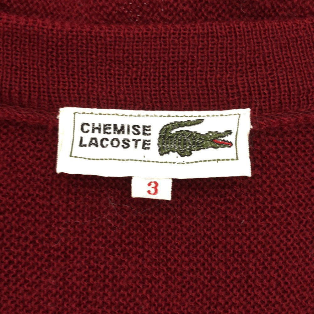 CHEMISE LACOSTE シュミーズラコステ ウール 長袖 ニットカーディガン 3 レッド メンズ