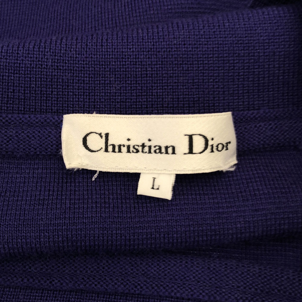 クリスチャンディオール 90s ウール ミディ丈 ニット ペンシルスカート L パープル Christian Dior オールド レディース