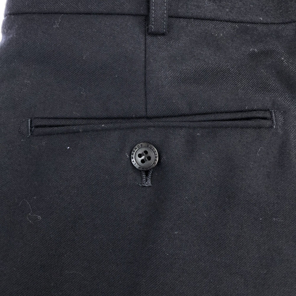 ジョンローレンスサリバン ウール 日本製 スラックスパンツ 36 ネイビー JOHN LAWRENCE SULLIVAN 2タック メンズ