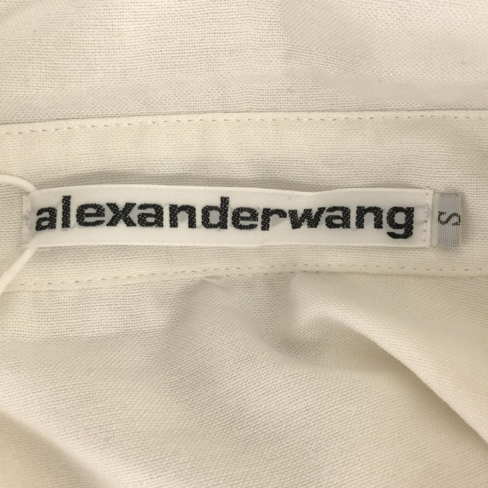 アレキサンダーワン 未使用 長袖 シャツドッキング ミニワンピース S ホワイト×ブラック Alexander Wang タグ付き レディース