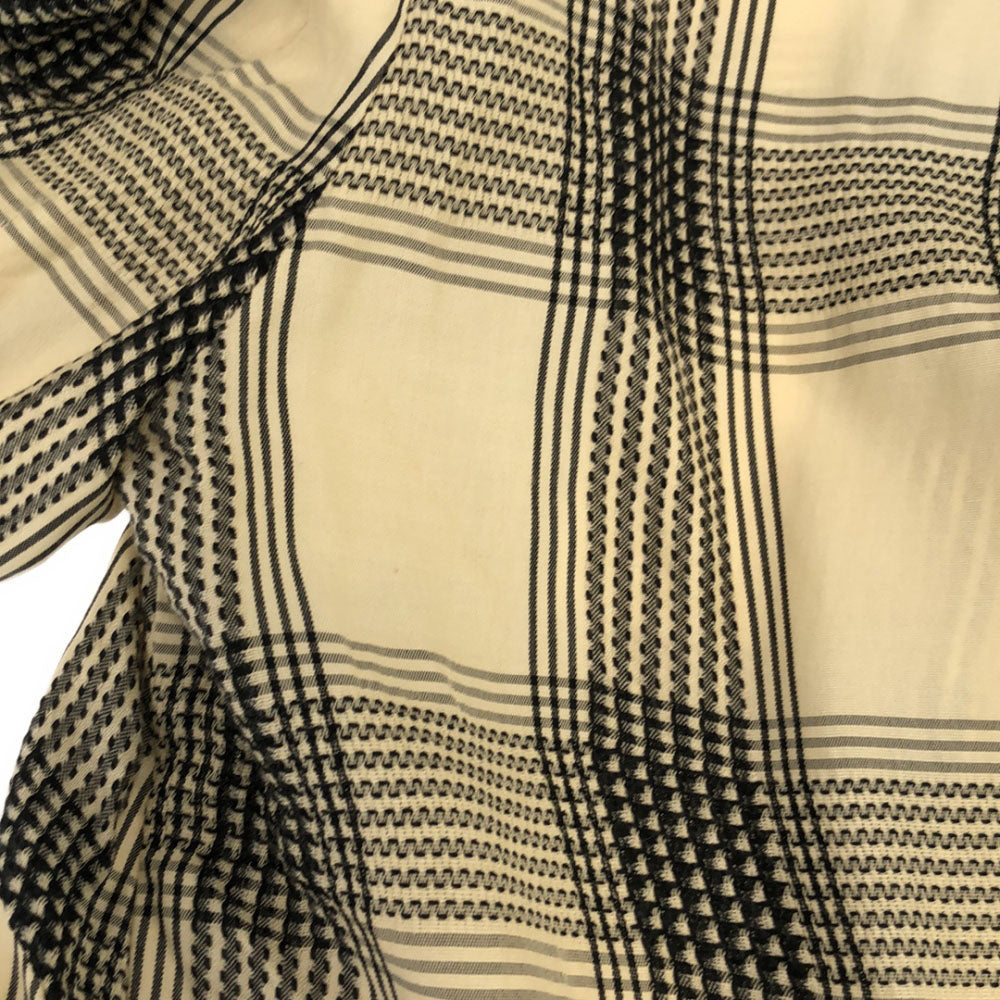 AKIRANAKA アキラナカ チェック 長袖 バンドカラー ブラウス 2 ベージュ系 レディース