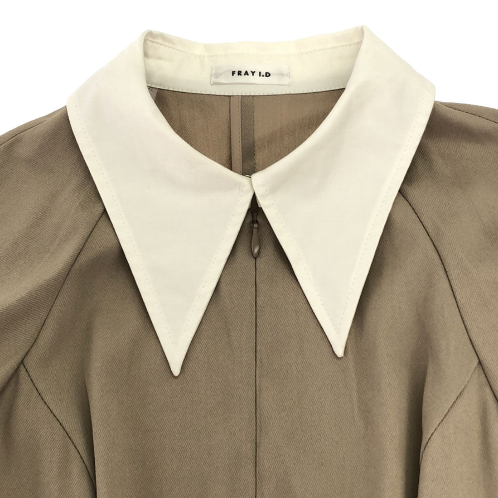 未使用 FRAY I.D フレイアイディー FWFO224512 長袖 シャツカラーマーメイド ワンピース 0 ベージュ系 タグ付き レディース