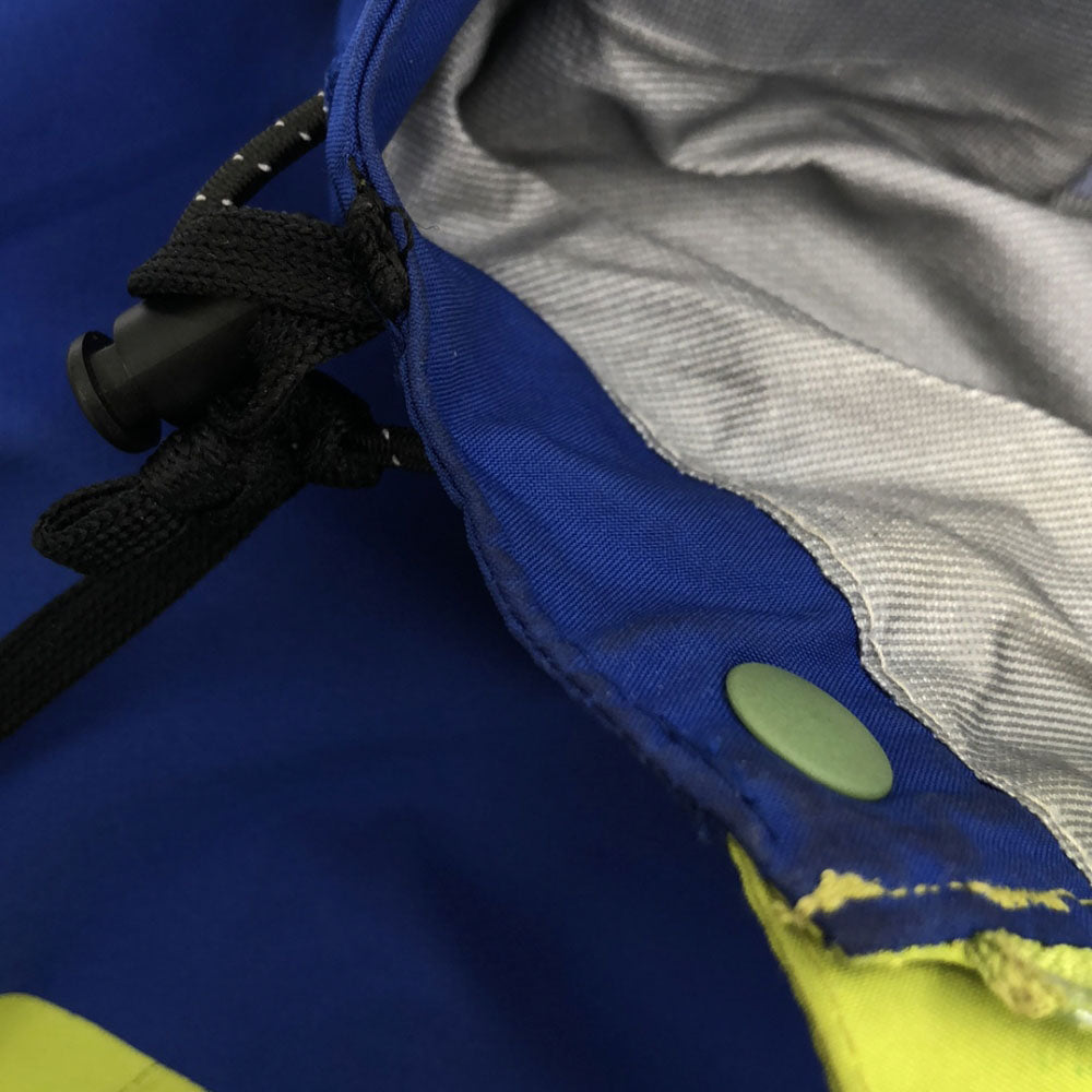 Foxfire フォックスファイヤー ロゴ刺繍 マウンテンパーカー M グリーン×ブルー 比翼仕立て ジャケット アウトドア レディース