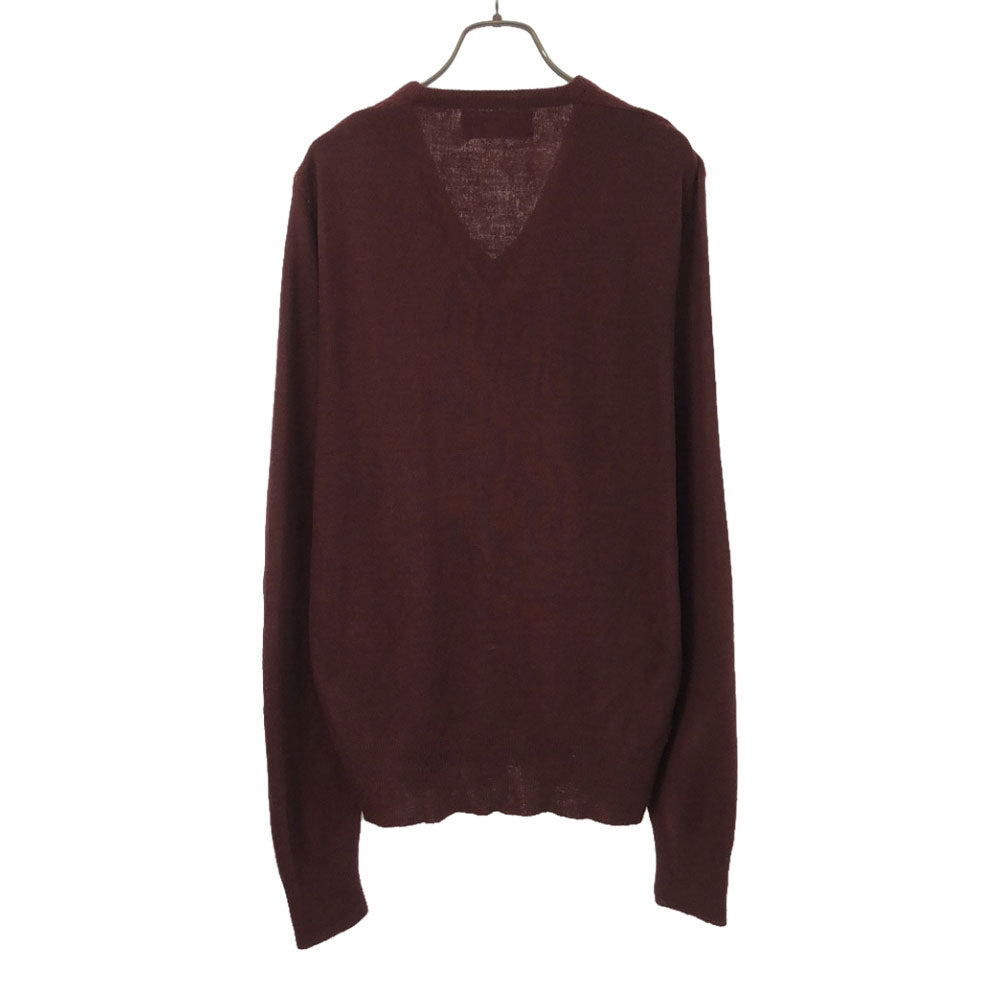 ピューリタン 80s ヴィンテージ 長袖 Vネック セーター M ボルドー ニット メンズ