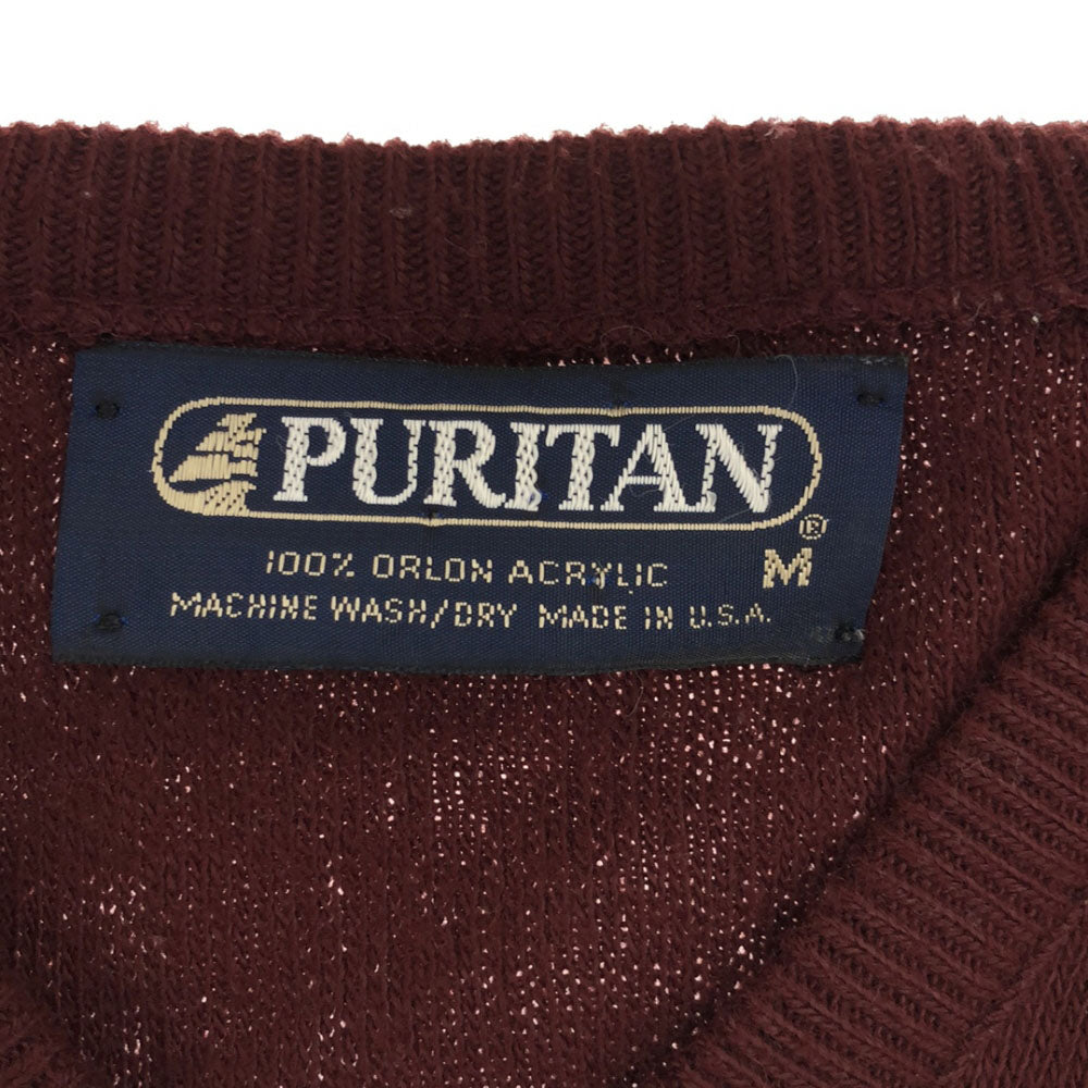 ピューリタン 80s ヴィンテージ 長袖 Vネック セーター M