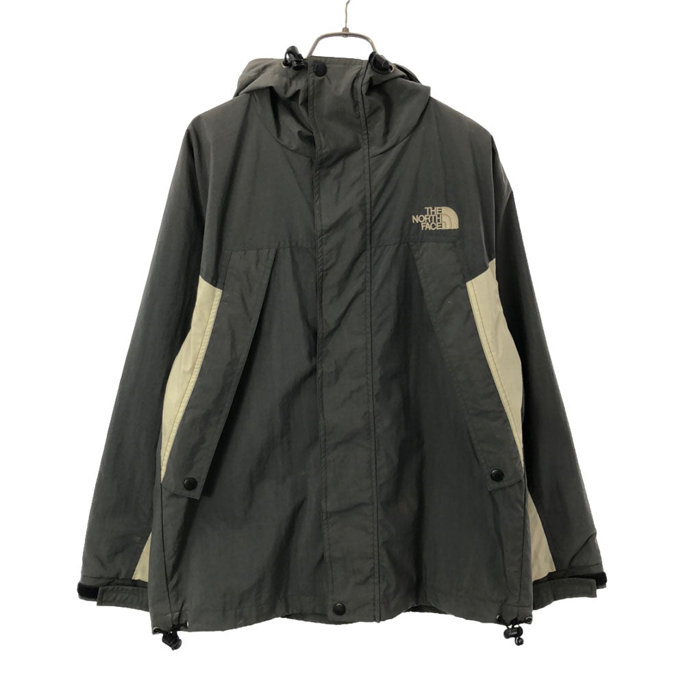 ノースフエイス NP-2409 ロゴ刺繍 ナイロンジャケット S グレー×ベージュ アウトドア 裏メッシュ メンズ