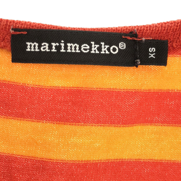 マリメッコ ボーダー 7分袖 ワンピース XS オレンジ系 marimekko チュニック レディース