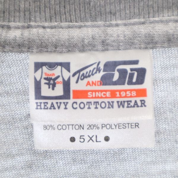 未使用 TOUCH AND GO タッチアンドゴー 半袖 クルーネック Tシャツ 5XL グレー ビッグサイズ メンズ