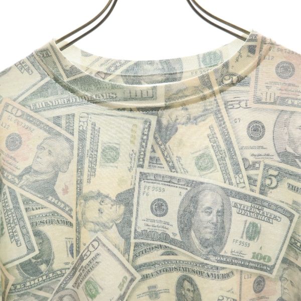 ギルダン ドル紙幣 プリント 半袖 Tシャツ L グレー系 GILDAN DryBlend メンズ