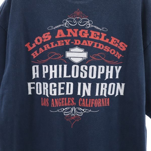 ハーレーダビッドソン 半袖 Tシャツ L ネイビー系 HARLEY DAVIDSON メンズ