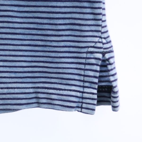 RRL ダブルアールエル 黒タグ 一ツ星 ボーダー 半袖 ポロシャツ S ブルー RALPHLAUREN ラルフ メンズ