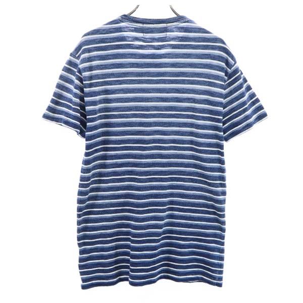 ダブルアールエル 黒タグ 一ツ星 ボーダー 半袖 Tシャツ XS 紺他 RRL ラルフローレン メンズ