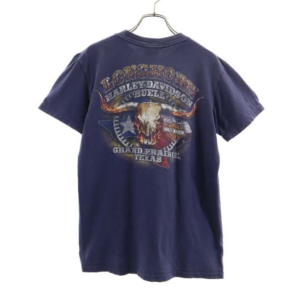ハーレーダビッドソン 半袖 Tシャツ S ネイビー系 HARLEY DAVIDSON コピーライト2000 メンズ