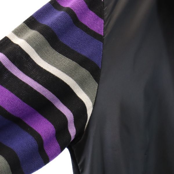 LANVIN ランバン コンビネーション ジップジャケット 38 ブラック系 ニット切替 レディース