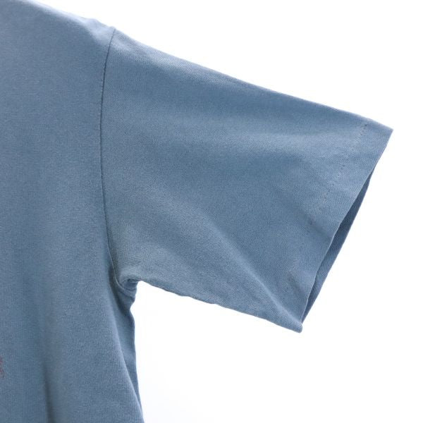 STUSSY ステューシー 90s USA製 紺タグ プリント 半袖 Tシャツ S 青系 メンズ