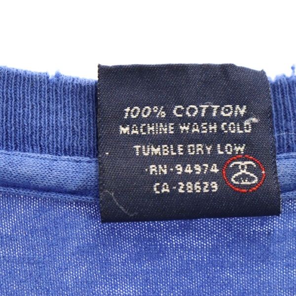 STUSSY ステューシー 90s 紺タグ USA製 プリント 半袖 Tシャツ M ブルー系 メンズ