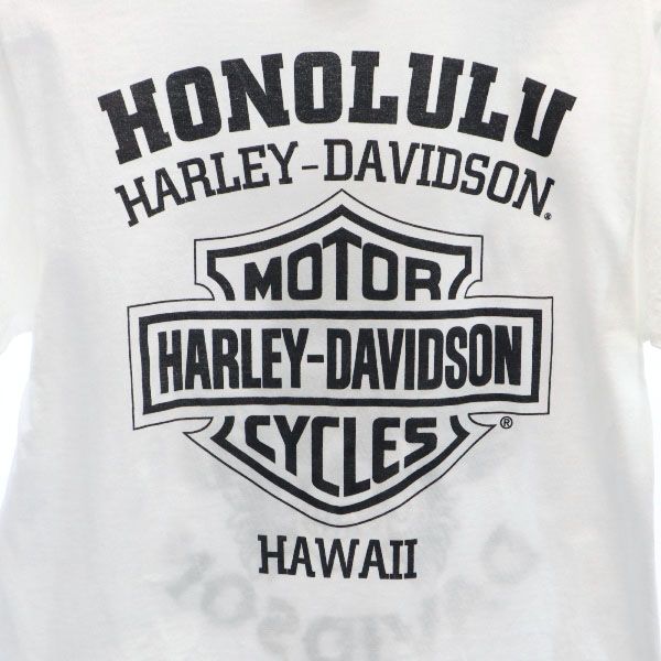 HARLEY DAVIDSON ハーレーダビッドソン 両面プリント 半袖 クルーネック Tシャツ S 白 メンズ