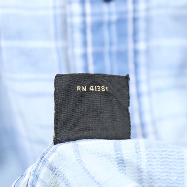 RRL ダブルアールエル 90s 黒タグ 初期タグ 赤三ツ星 チェック柄 半袖 シャツ M ブルー RALPH LAUREN メンズ