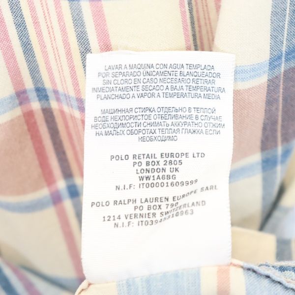 RRL ダブルアールエル 黒タグ 一ツ星 チェック柄 半袖 シャツ S ネイビー×ピンク RALPH LAUREN メンズ