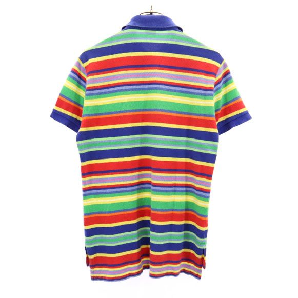 ポロバイラルフローレン ボーダー 半袖 ポロシャツ S Polo by Ralph Lauren カスタムフィット メンズ