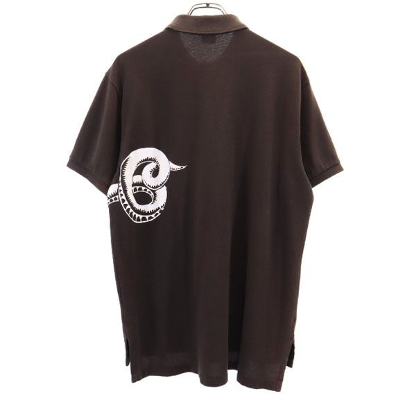 Polo by Ralph Lauren ポロバイラルフローレン 蛇プリント 半袖 ポロシャツ LL ブラウン メンズ