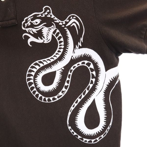 Polo by Ralph Lauren ポロバイラルフローレン 蛇プリント 半袖 ポロシャツ LL ブラウン メンズ