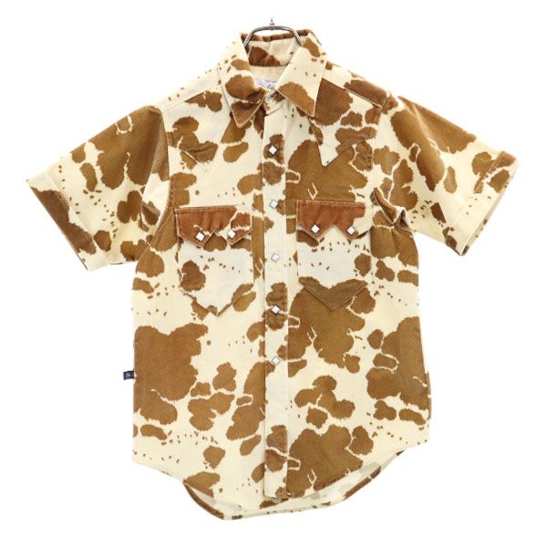 RockMount ロックマウント USA製 半袖 ウエスタンシャツ 茶×ベージュ メンズ