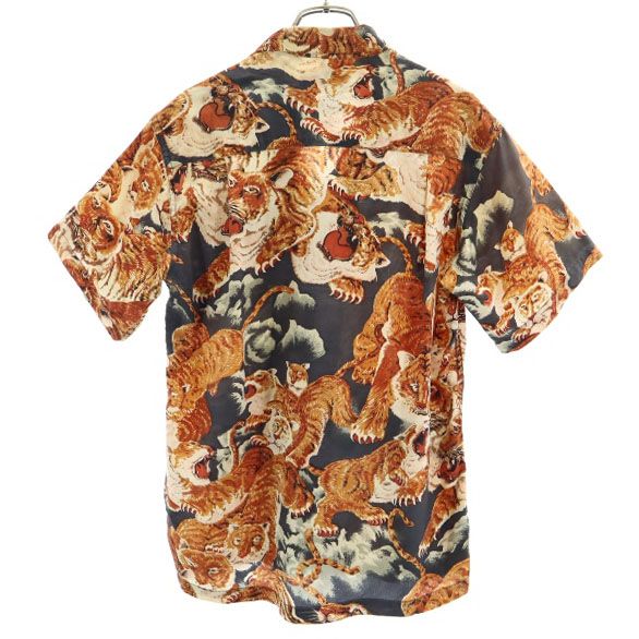 MAKANALEI マカナレイ 虎柄 半袖 アロハシャツ XS ブラウン系 メンズ