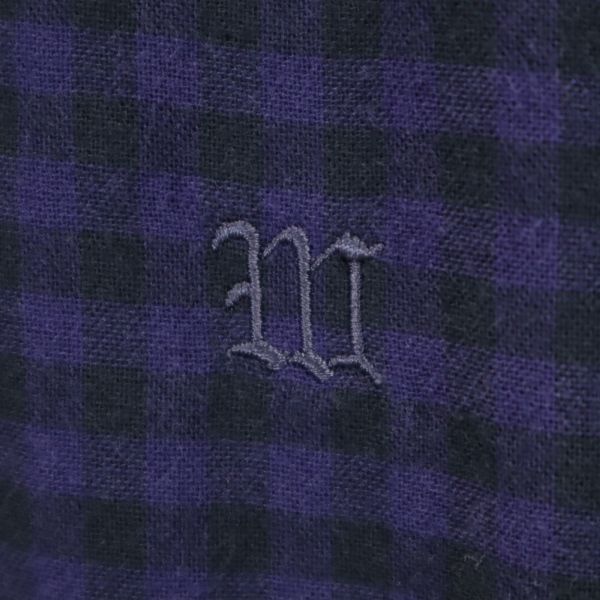 ダブルタップス 日本製 201-205 PTWTSB VUA ギンガムチェック 半袖 ボタンダウンシャツ S パープル系 WTAPS メンズ