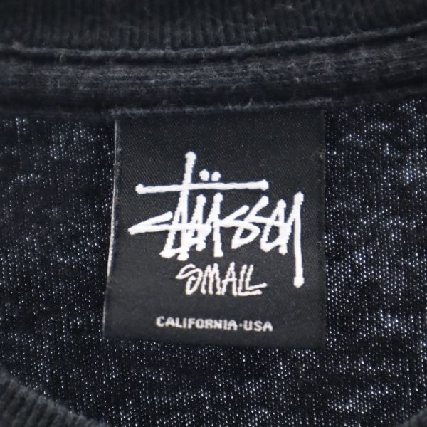 ステューシー ロゴ フラワー プリント 半袖 Tシャツ S 黒 STUSSY メンズ